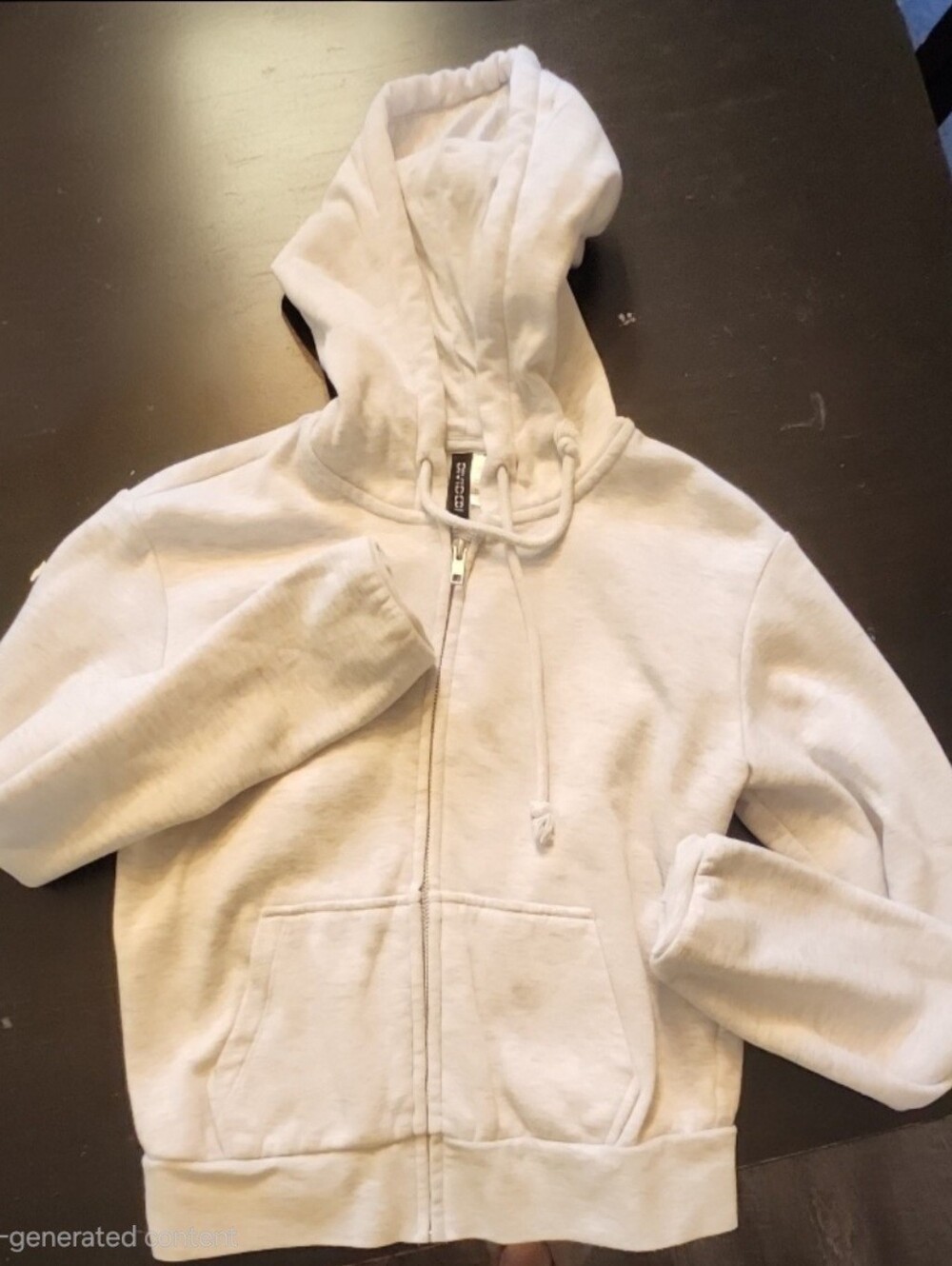 H&M Divided White Zip-Up Hoodie - Essential Basic